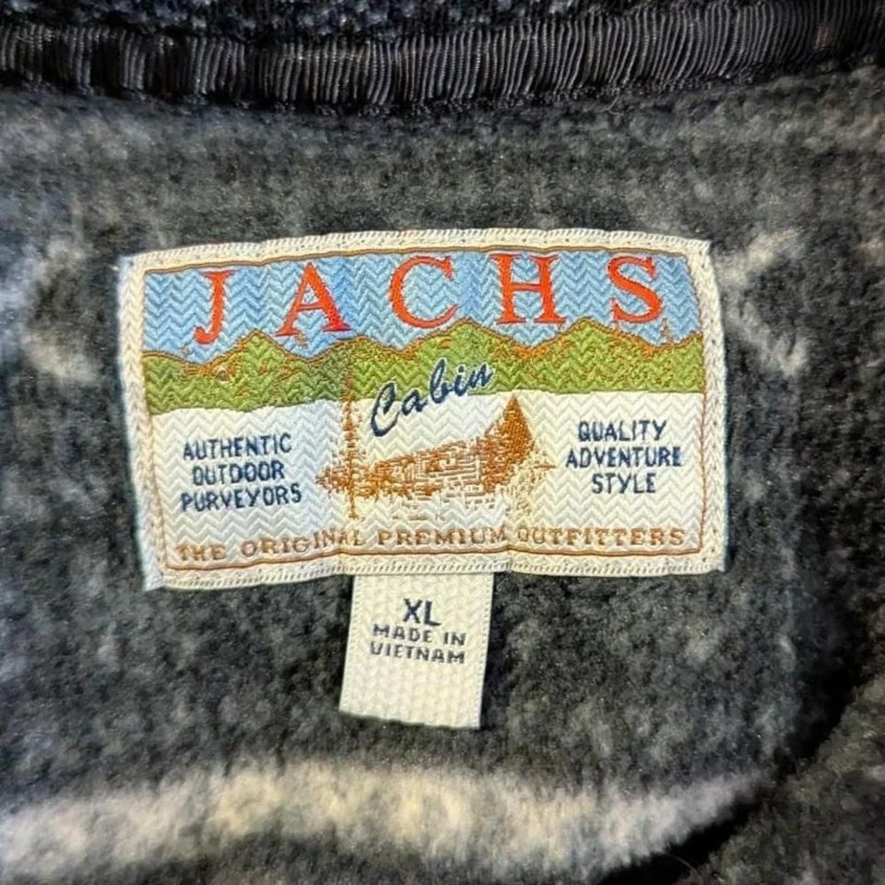 JACHS New York Cabin Mock Neck Fair Isle Fleece Pullover XL - Picture 7 of 8